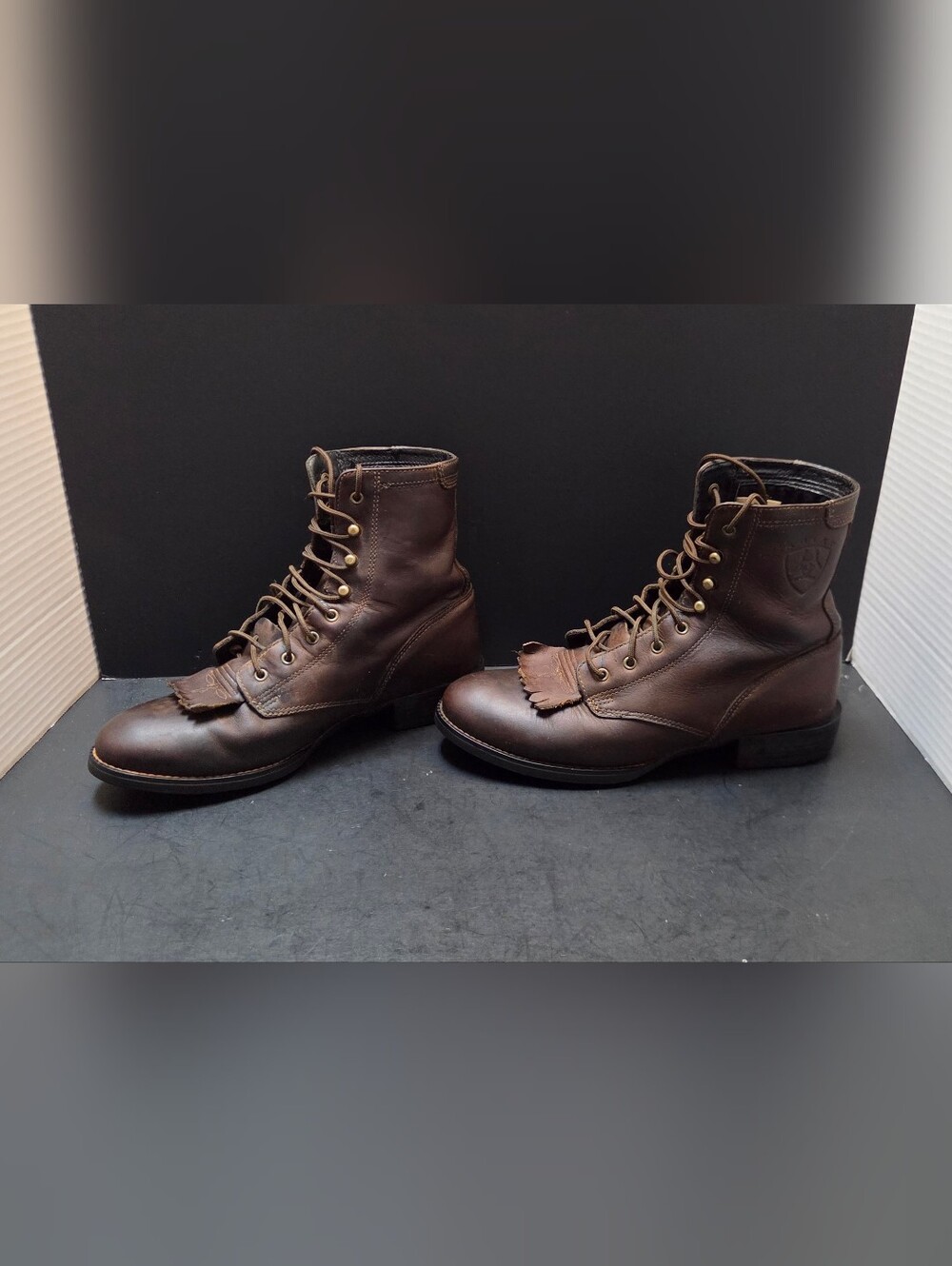 Ariat Women’s Heritage Lacer Boots Brown Leather Size 6B Wingtip Western. 0236 - Picture 2 of 9